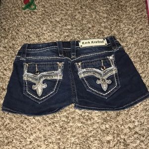 Rock revival embellished with crystals shorts.